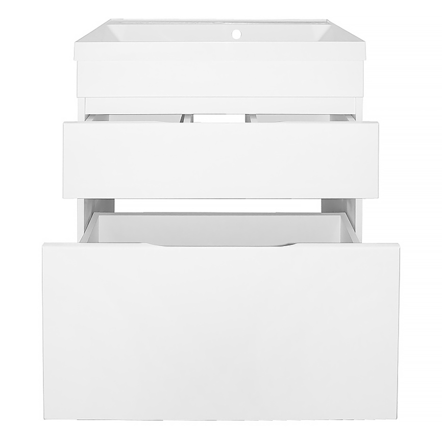 Комплект AQUA NERO Эстелла 70-2Н напольная тумба с раковиной Астория-70, покрытие эмаль, белый глянц фото 3