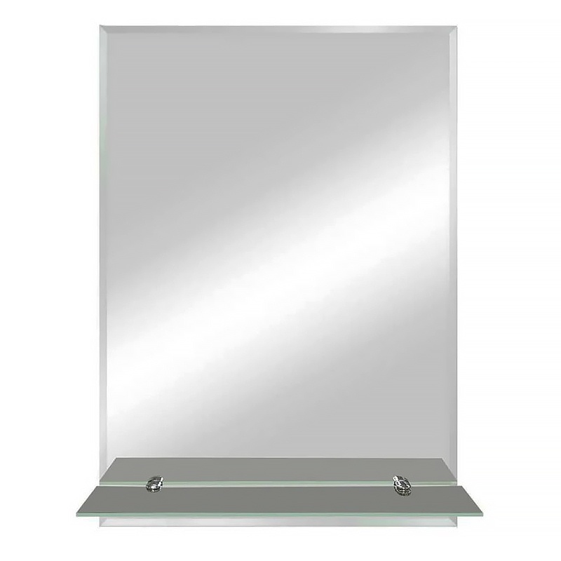 Зеркало AQUA NERO 600х800 прямоугольник с полкой и фацетом, подвесное фото 1