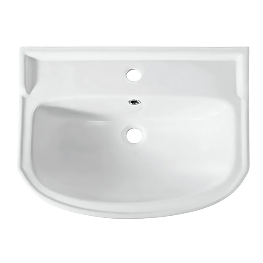 Комплект SANITA Рондо 56 напольная тумба с раковиной Рондо 56, покрытие пленка ПВХ, белый глянец фото 3