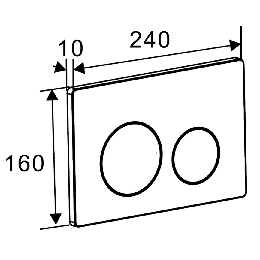 Клавиша механическая 009.08 240*160*10 мм, двойной смыв, оружейная сталь фото 2