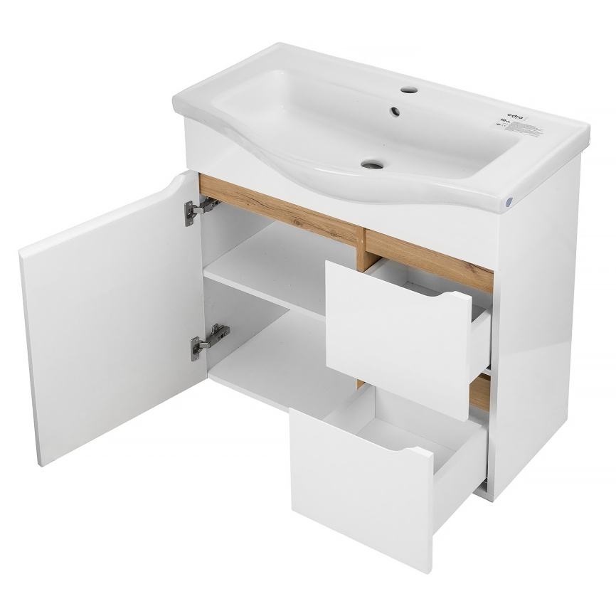 Комплект AQUA NERO Келли 75Н 750х450х870 напольная тумба с раковиной Edra Classic 75, покрытие эмаль фото 4