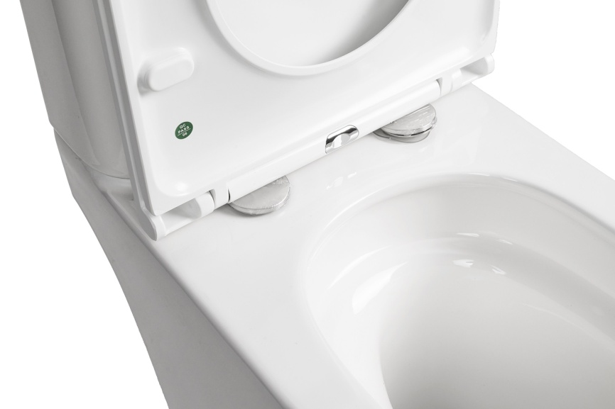 Унитаз-компакт AQUA NERO ARETA 385х615х805 безободковый, слив скрытый "Торнадо", с быстросъемным сид фото 12