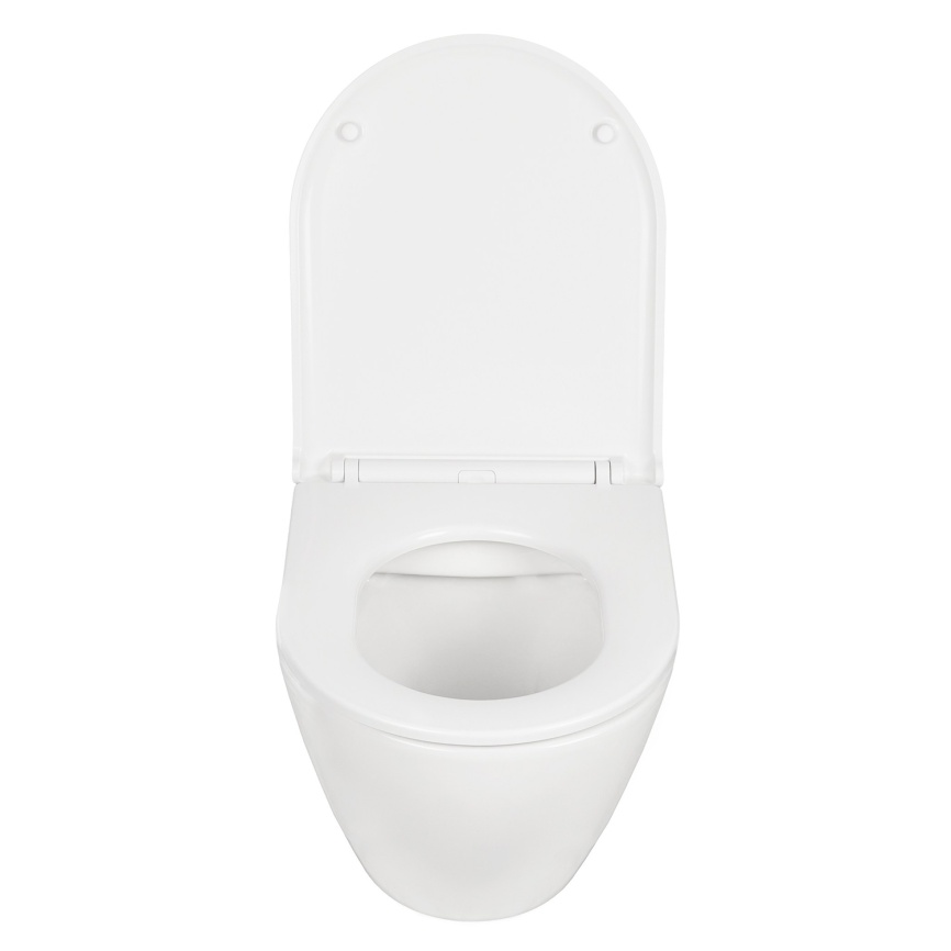 Унитаз подвесной AQUA NERO SKY 360х495х365 безободковый, с быстросъемным сиденьем микролифт, белый фото 12