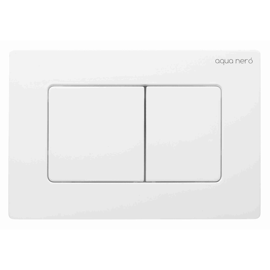 Клавиша смыва AQUA NERO 240х7х160 механическая, пластик, квадратные кнопки, двойной смыв, белый глян фото 1