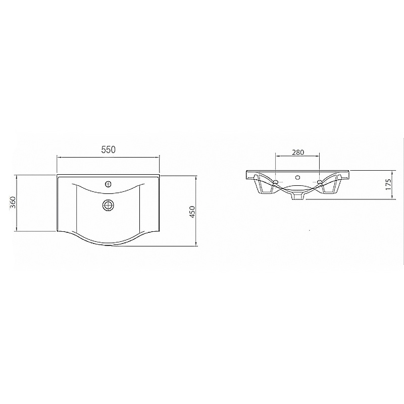 Комплект AQUA NERO Келли 55Н 550х450х870 напольная тумба с раковиной Edra Classic 55, покрытие эмаль фото 8