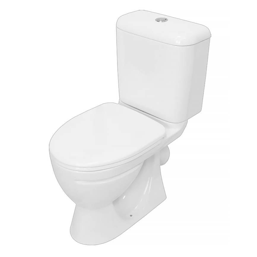 Унитаз-компакт Sanita Стандарт эконом 380х610х780 напольный, 1- режимный слив, в комплекте с сиденье фото 1