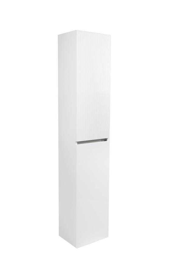 Пенал Акцент 36 правый напольный, рифленый, белый глянец фото 3