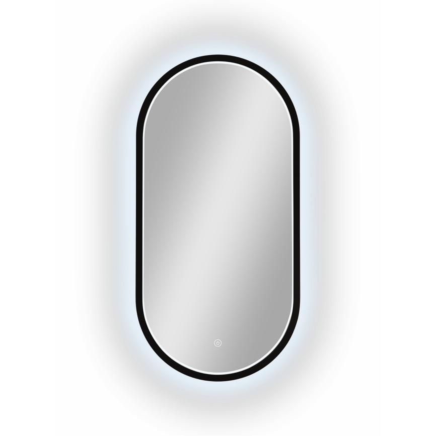 Зеркало AQUA NERO Кадриль 400х25х800 овальное, LED-подсветка, универсальный монтаж, сенсорный выключ фото 2