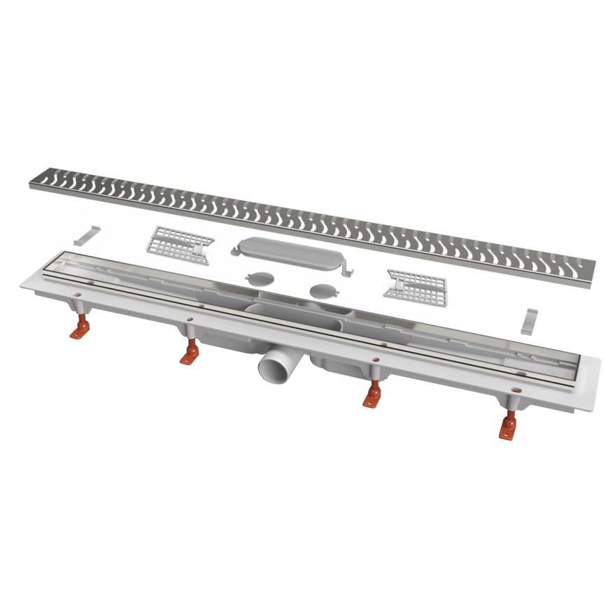 Душевой лоток CHUDEJ D40 Harmony 650 мм, боковой слив, пластиковый, решетка из нержавеющей стали фото 2