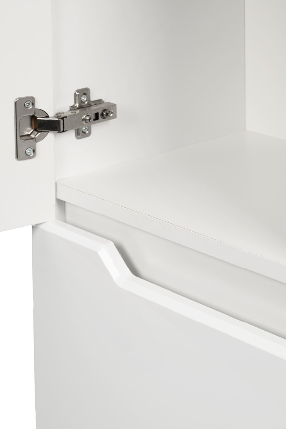 Пенал Рондо 36 левый напольный, белый глянец фото 2