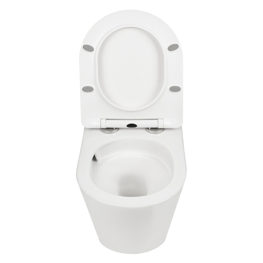 Унитаз подвесной AQUA NERO ATRIA 360х480х360 безободковый, слив "Торнадо", с быстросъемным сиденьем  фото 8