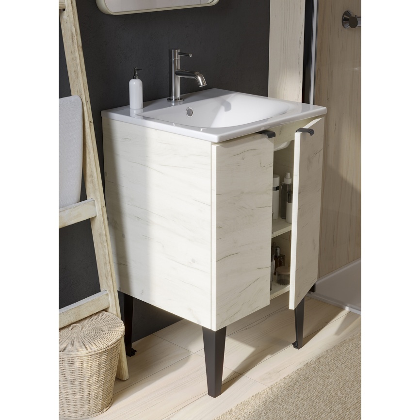 Раковина мебельная SANITA LUXE Бриз 60 санфарфор, белый фото 4