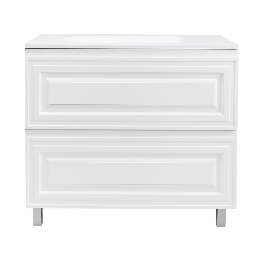 Комплект AQUA NERO Элен 80 800х480х850 напольная тумба с раковиной Гавана-80, покрытие эмаль, белый  фото 3