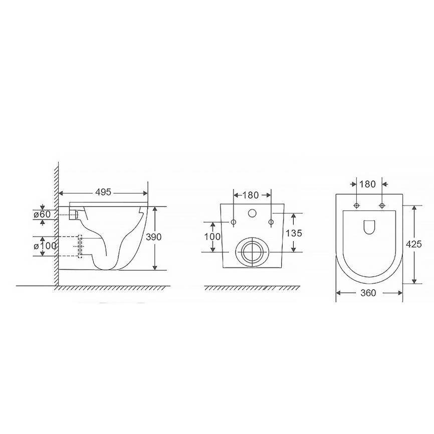 Сет AQUA NERO инсталляция+унитаз БЛУМ безободковый, слив скрытый "Торнадо", с быстросъемным сиденьем фото 9
