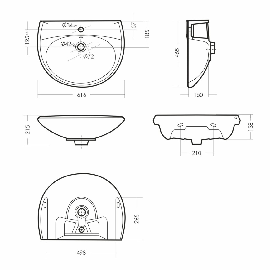 Раковина подвесная SANITA Виктория 60 санфарфор, белый фото 5