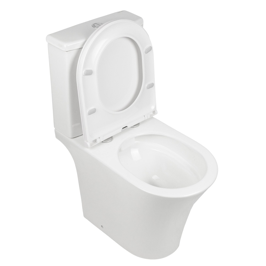 Унитаз-компакт AQUA NERO STAR 378х642х830 безободковый, с быстросъемным сиденьем микролифт, белый фото 15