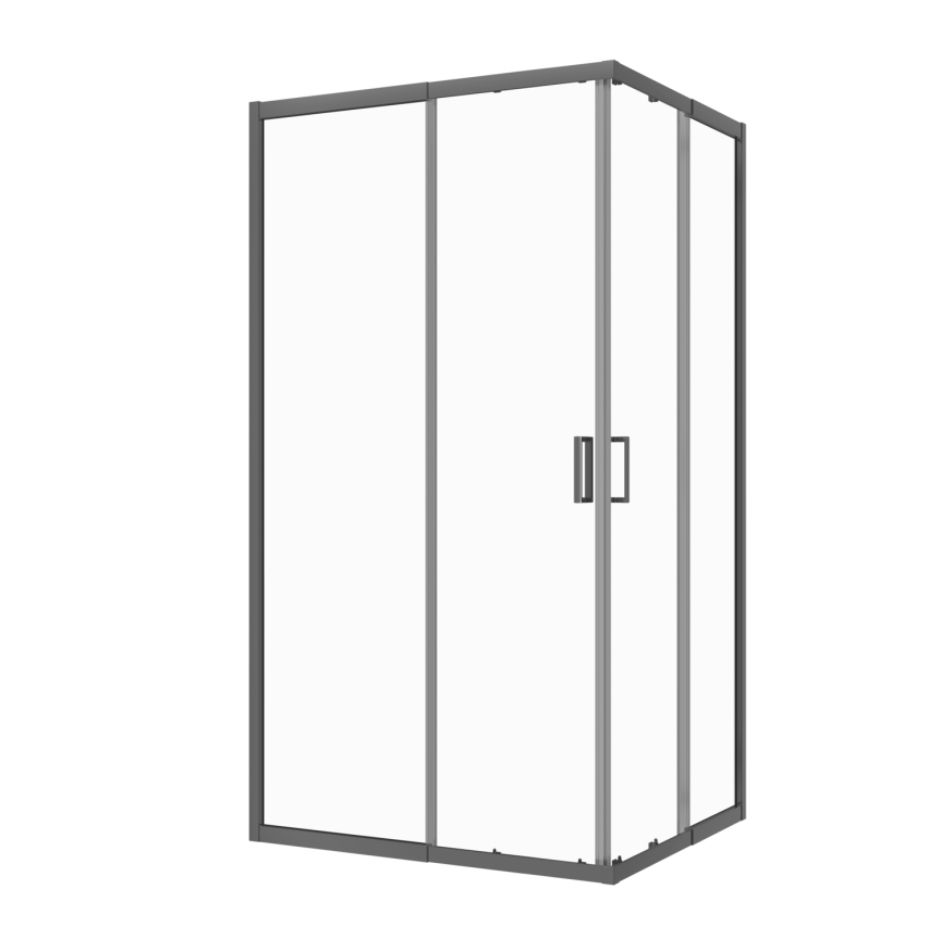 Душевое ограждениe 90*90*195(88*88*195) графит,6мм прозрач.стекло,профиль алюм.телескоп. (1 место) фото 1