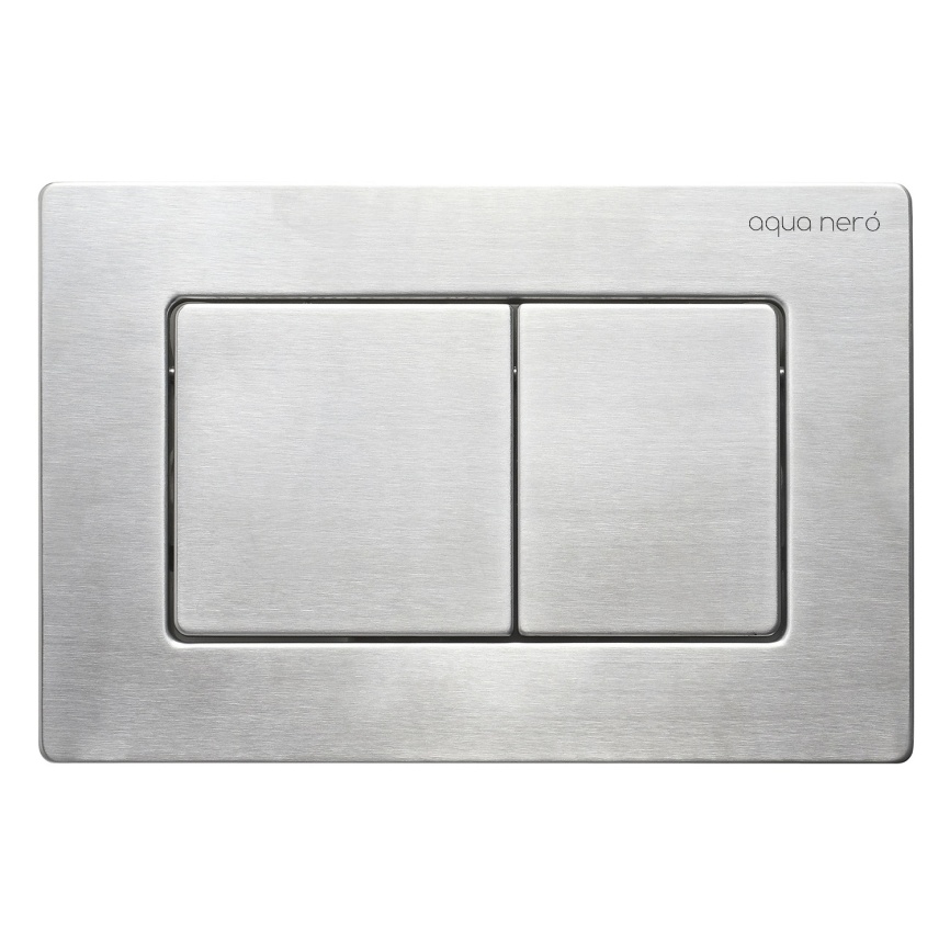 Клавиша смыва AQUA NERO 240х7х160 механическая, квадратные кнопки, двойной смыв, нержавеющая сталь фото 1