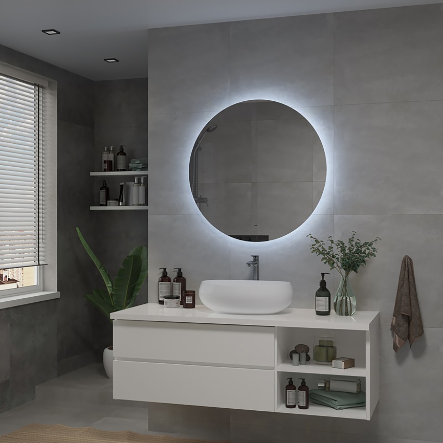 Зеркало AQUA NERO Эстрада D1000 круглое, LED-подсветка,сенсорный выключатель. фото 9