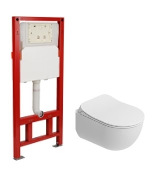 SET AQUA NERO Подвесной унитаз DOVE 2.0 безободковый с сиденьем микролифт+инсталляция AQUA NERO фото 1