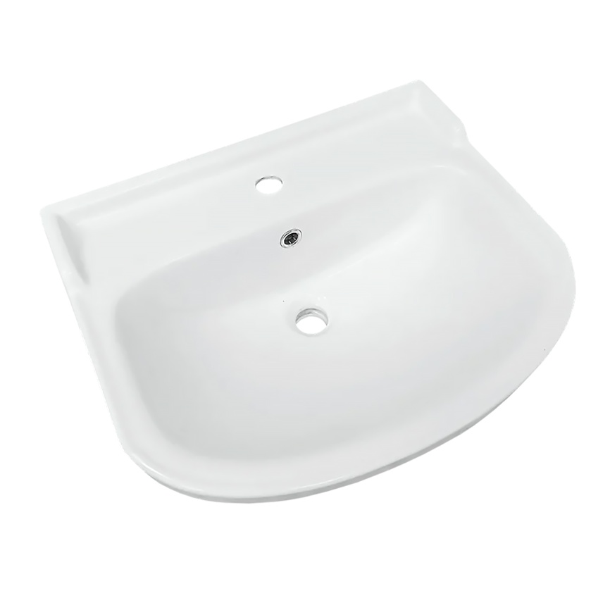 Комплект SANITA Рондо 56 напольная тумба с раковиной Рондо 56, покрытие пленка ПВХ, белый глянец фото 2