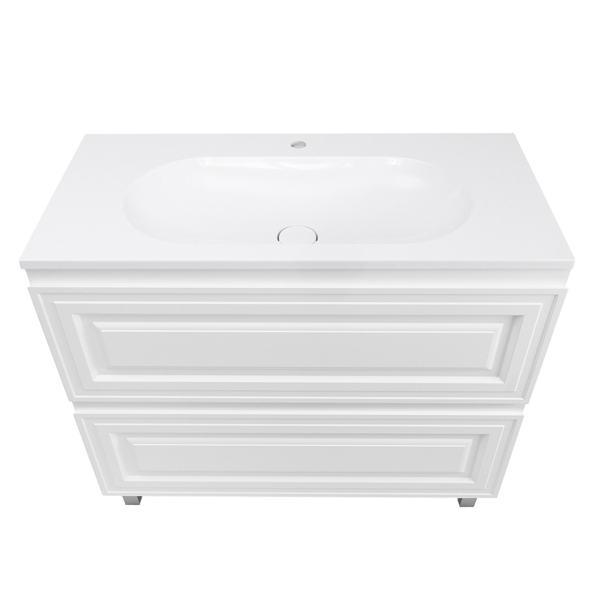 Комплект AQUA NERO Элен 100 1000х480х850 напольная тумба с раковиной Гавана-100, покрытие эмаль, бел фото 4