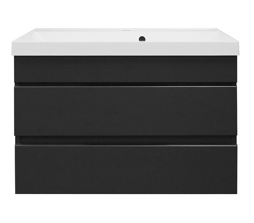 Комплект AQUA NERO Эстелла 80/2 подвесная тумба с раковиной Астория-80, покрытие эмаль, графит фото 6