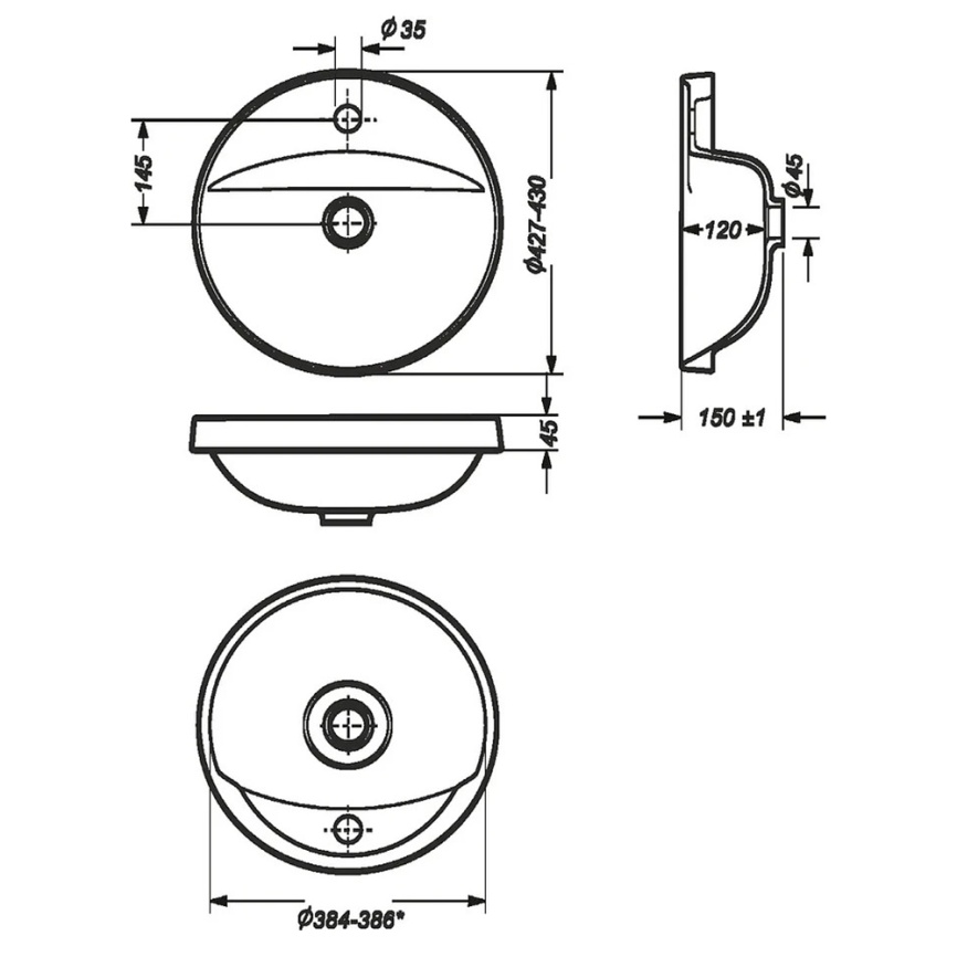 Раковина Sanita Luxe Art Inside 43, врезная, белый  фото 6