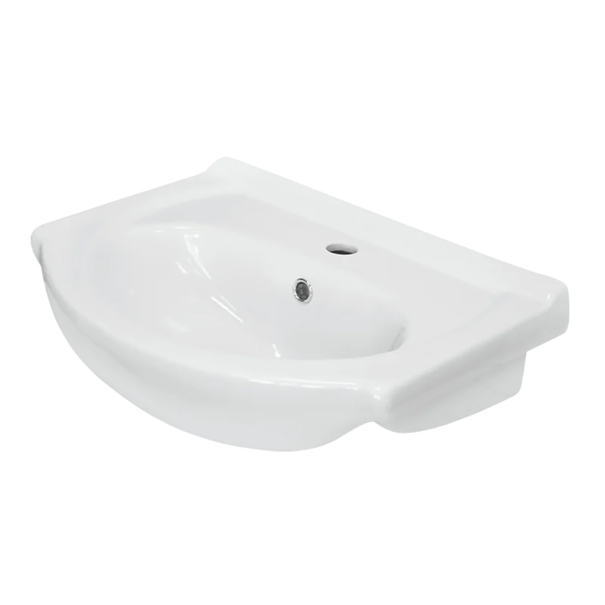 Комплект SANITA Вега напольная тумба 515х300х820 с раковиной Вега 55, покрытие пленка ПВХ, белый гля фото 3