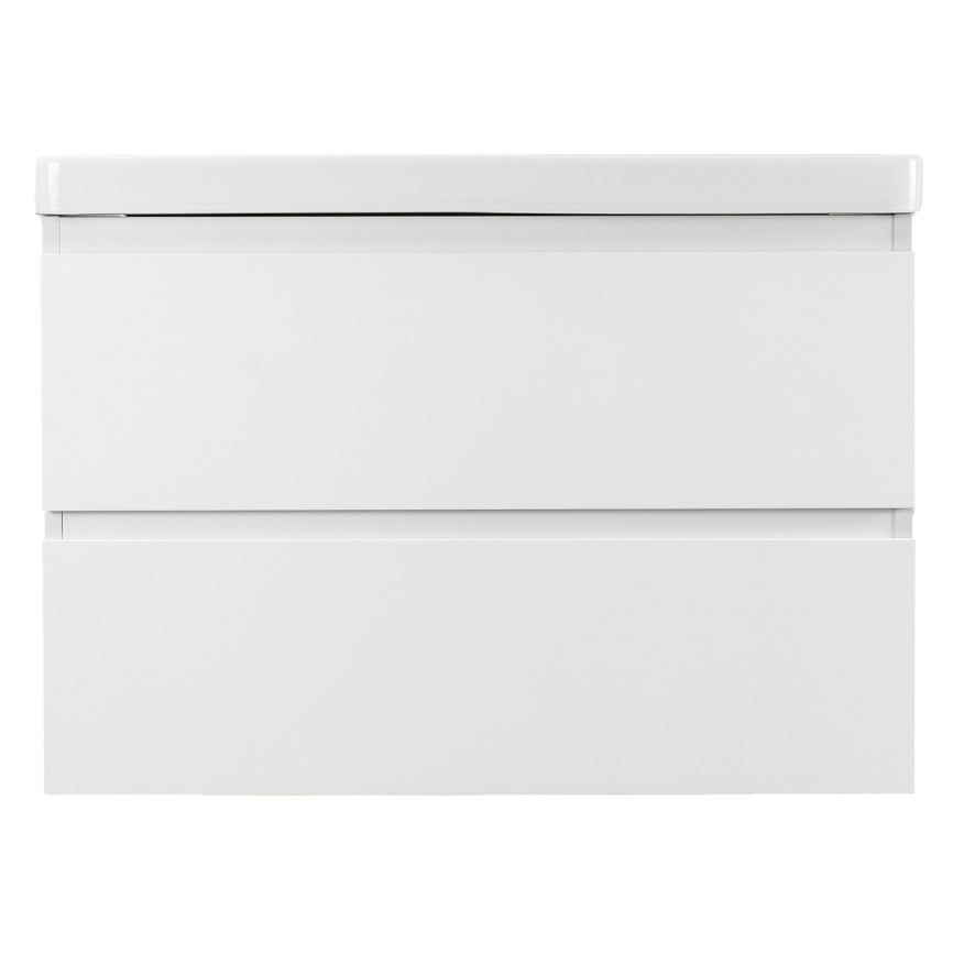 Комплект AQUA NERO Сандра 70-2 подвесная тумба с раковиной АСТИ-70, покрытие эмаль, белый глянцевый фото 4