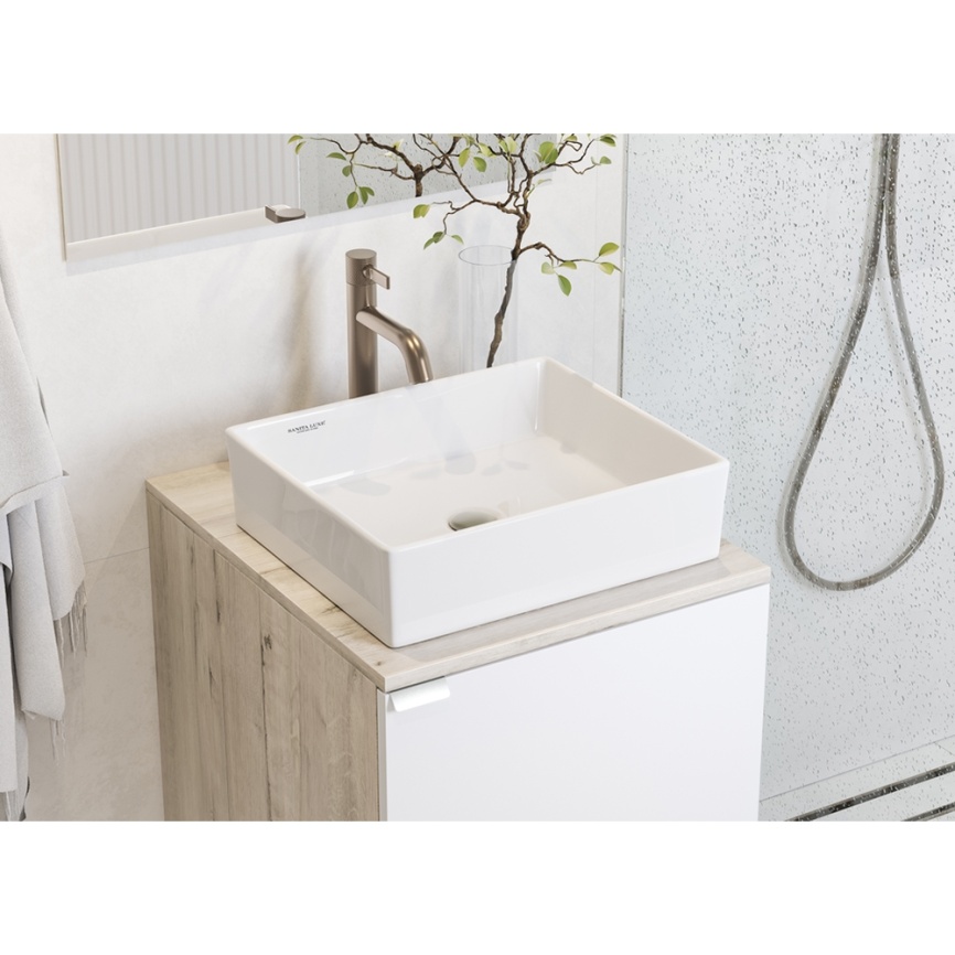 Раковина накладная SANITA LUXE Novel 40 Slim санфарфор, белый фото 5