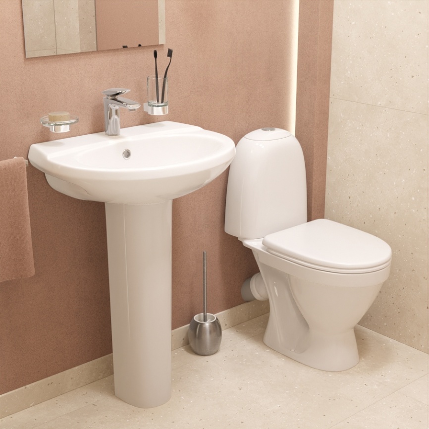 Раковина подвесная SANITA Виктория 60 санфарфор, белый фото 4