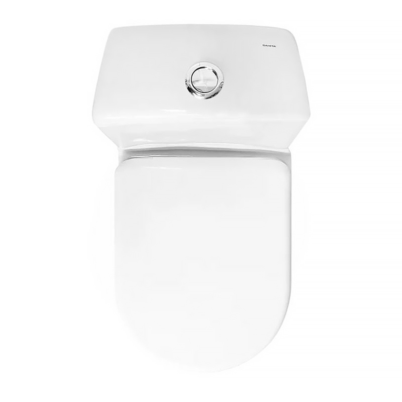 Унитаз-компакт Sanita Аттика 347х608х788 напольный, 1- режимный слив, в комплекте с сиденьем полипро фото 4