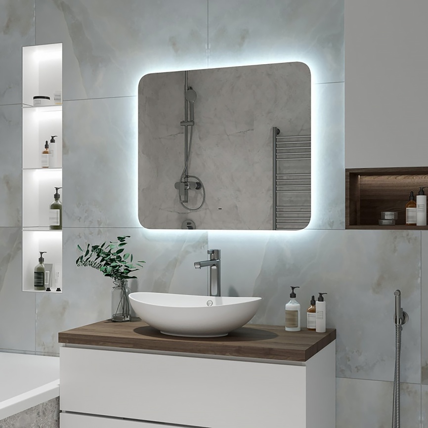 Зеркало AQUA NERO Румба 800хх30х700 LED-подсветка, сенсорный выключатель. фото 7