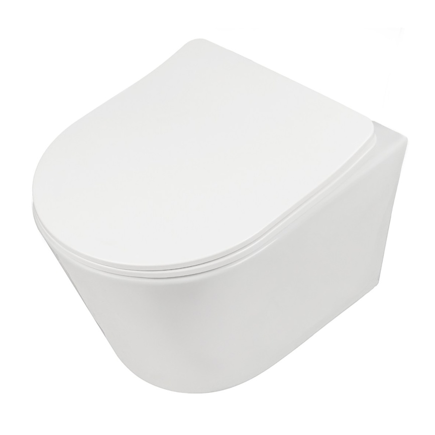 Унитаз подвесной AQUA NERO ATRIA 360х480х360 безободковый, слив "Торнадо", с быстросъемным сиденьем  фото 1