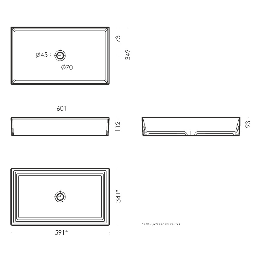 Раковина накладная SANITA LUXE Новел 60 Слим санфарфор, белый фото 5