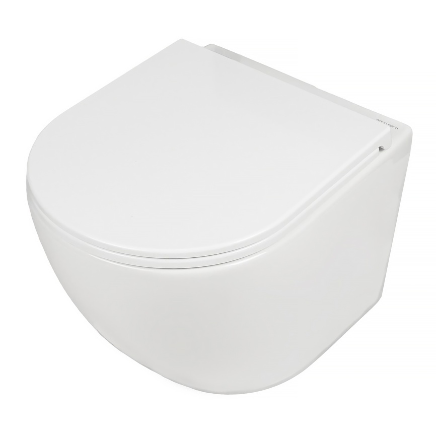 Сет AQUA NERO инсталляция+унитаз СКАЙ безободковый, слив скрытый "Торнадо", с быстросъемным сиденьем фото 2