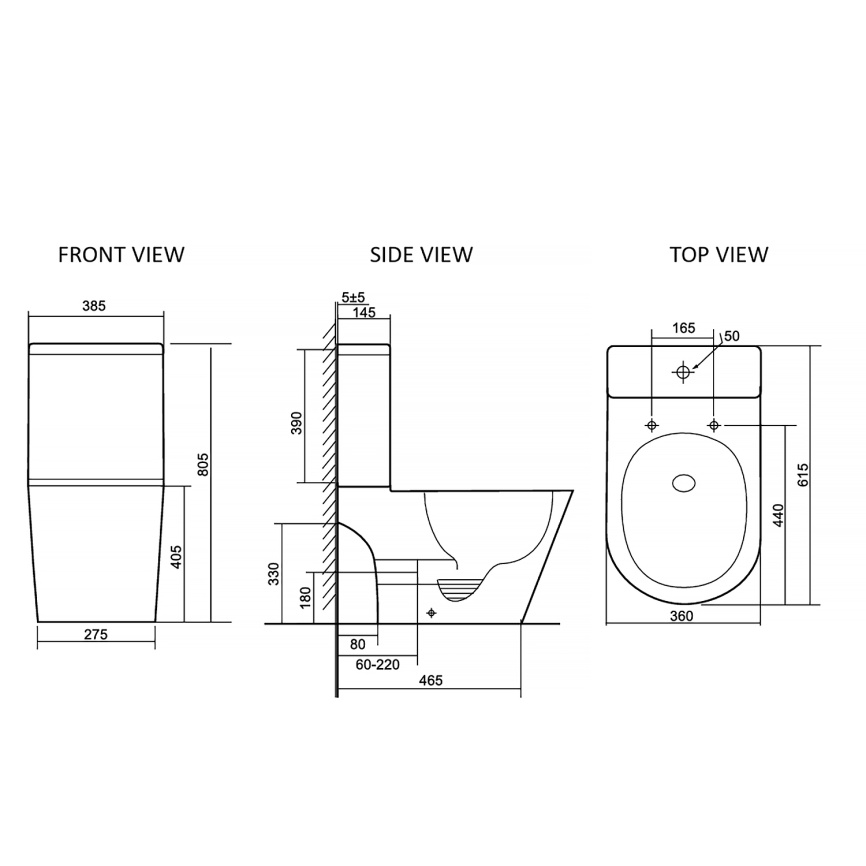 Унитаз-компакт AQUA NERO ARETA 385х615х805 безободковый, слив скрытый "Торнадо", с быстросъемным сид фото 18