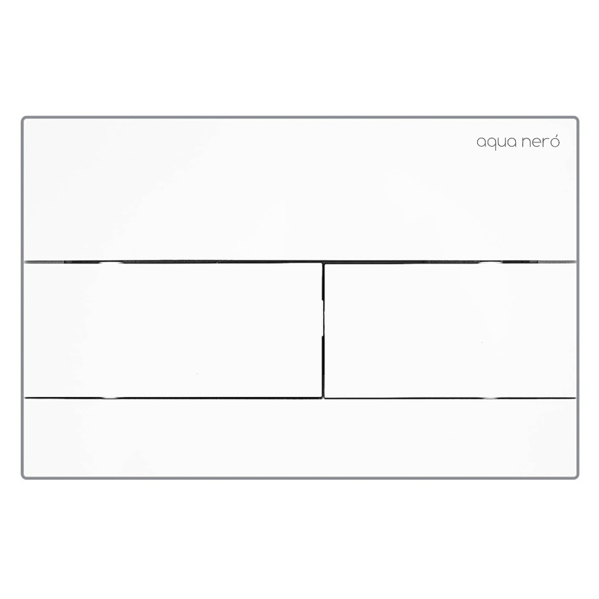 Клавиша смыва AQUA NERO 240х10х160 механическая, пластик, квадратные кнопки, двойной смыв, белый гля фото 1