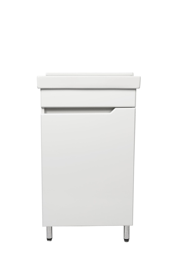 Комплект Рондо 50 напольная тумба 1 дверца с раковиной Фест 50 белый глянец фото 2