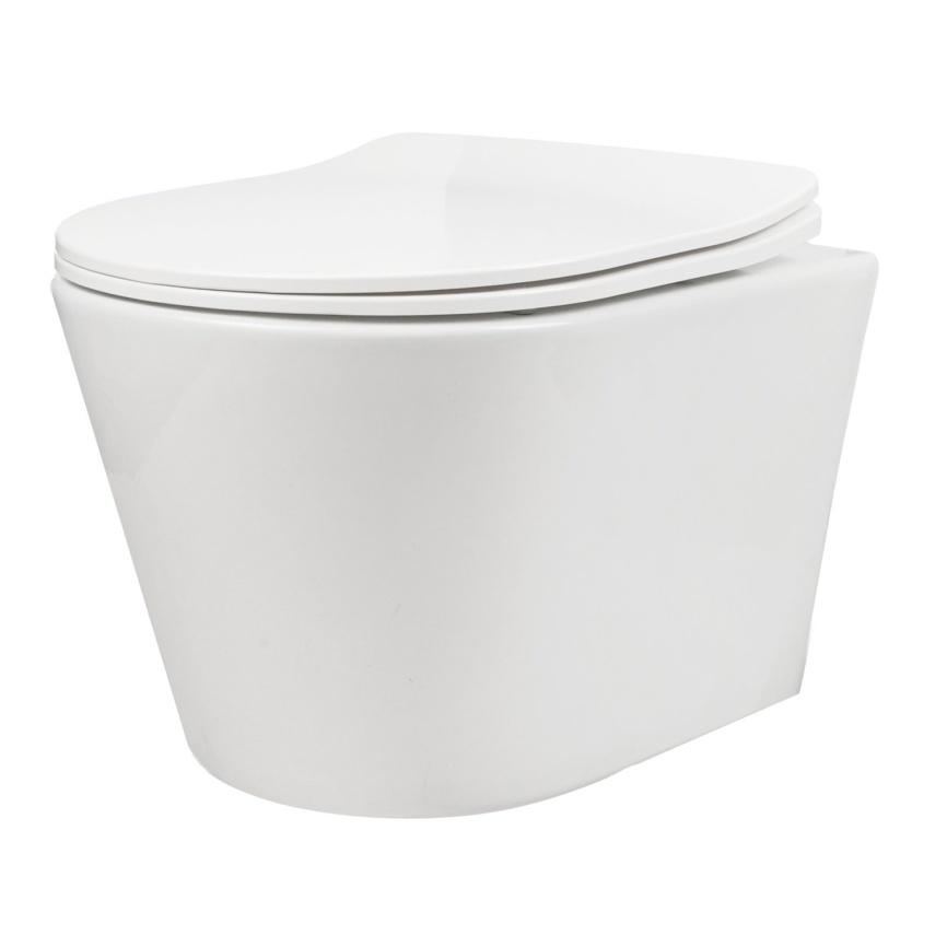 Унитаз подвесной AQUA NERO ATRIA 360х480х360 безободковый, слив "Торнадо", с быстросъемным сиденьем  фото 2