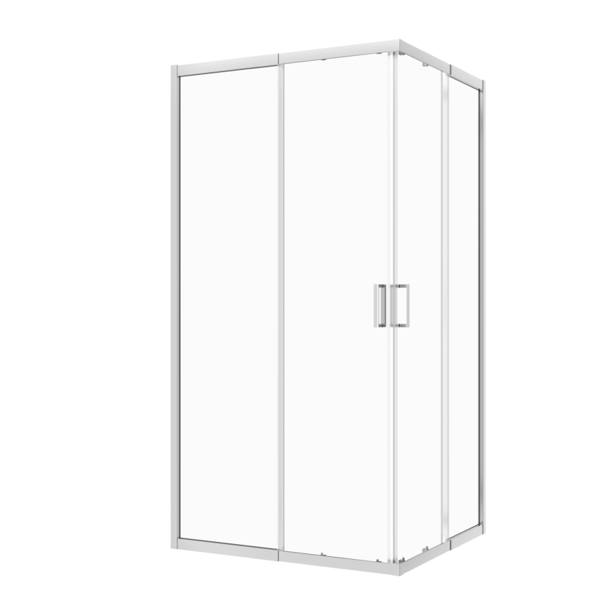 Душевое ограждениe 90*90*195(88*88*195) хром,6мм прозрач.стекло,профиль алюм.телескоп. (1 место) фото 1
