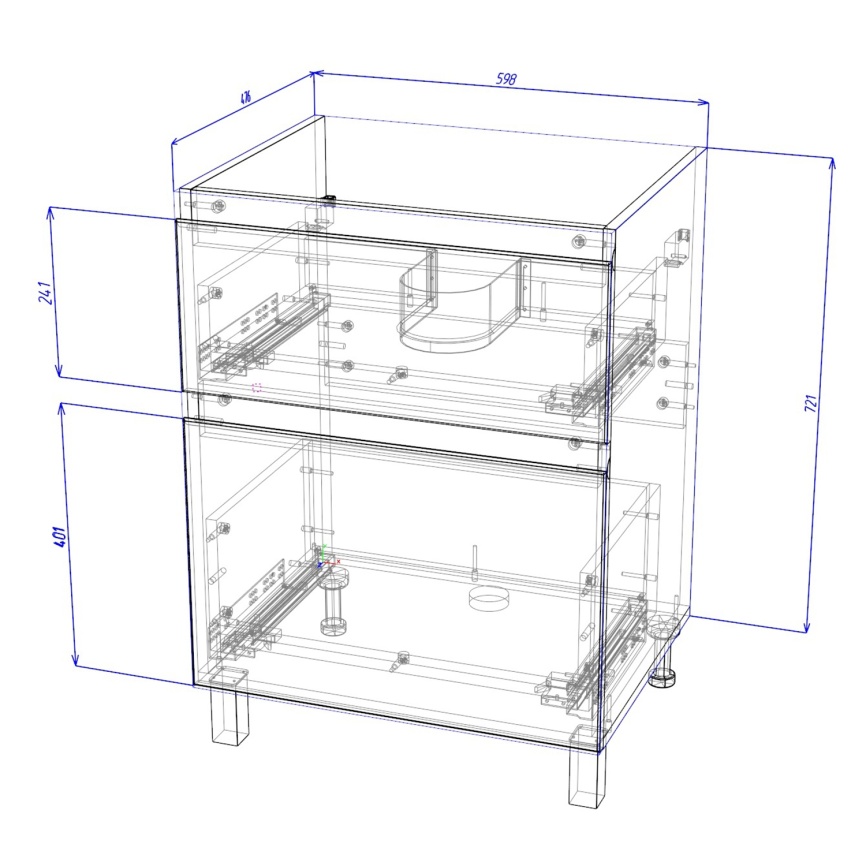 Комплект AQUA NERO Сандра 60-2 напольная тумба с раковиной АСТИ-60, покрытие эмаль, белый глянцевый фото 6