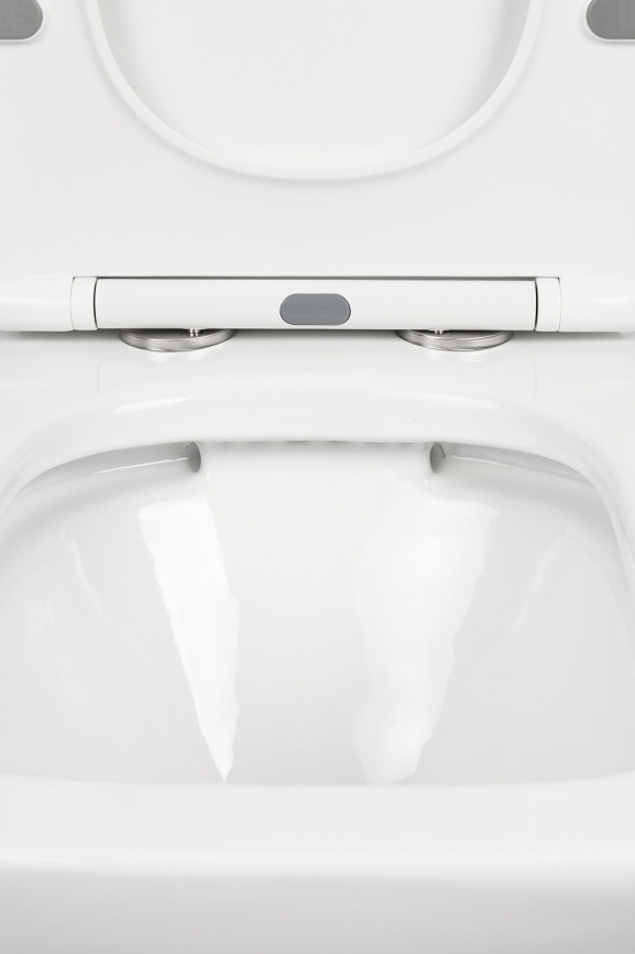 Унитаз-компакт AQUA NERO STONE 360х620х800 безободковый, с быстросъемным сиденьем микролифт, белый фото 11