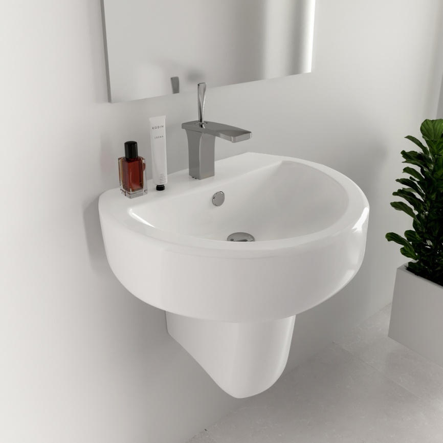 Раковина подвесная SANITA LUXE "Best" 55 санфарфор, белый фото 4