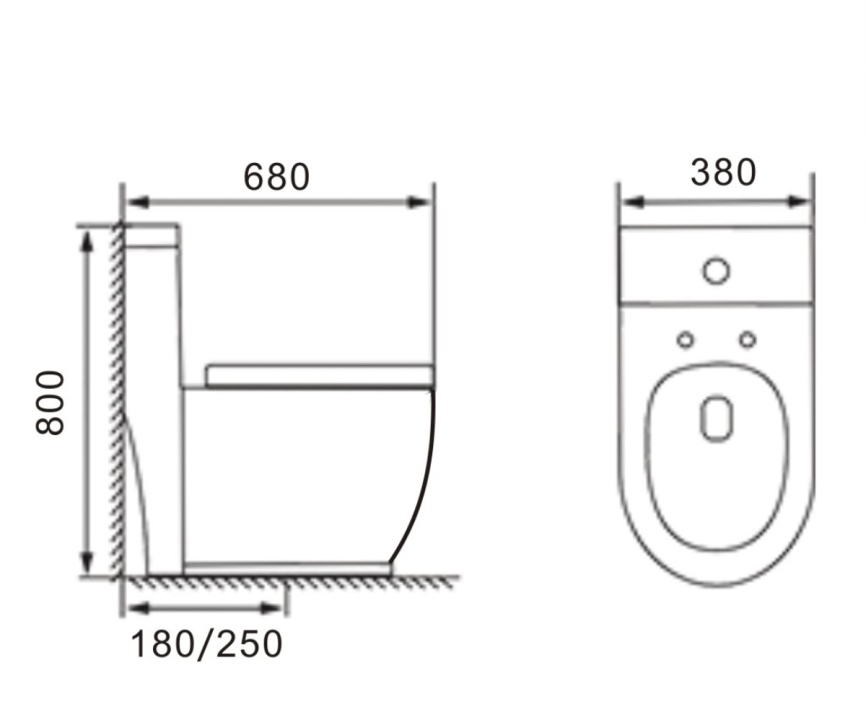 AN-020D Унитаз-моноблок (круглый), Торнадо,690*360*820 мм с сиденьем дюропласт, белый фото 1