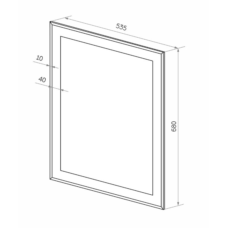 Зеркало AQUA NERO Сапфир 535х680 с фацетом, подвесное фото 4