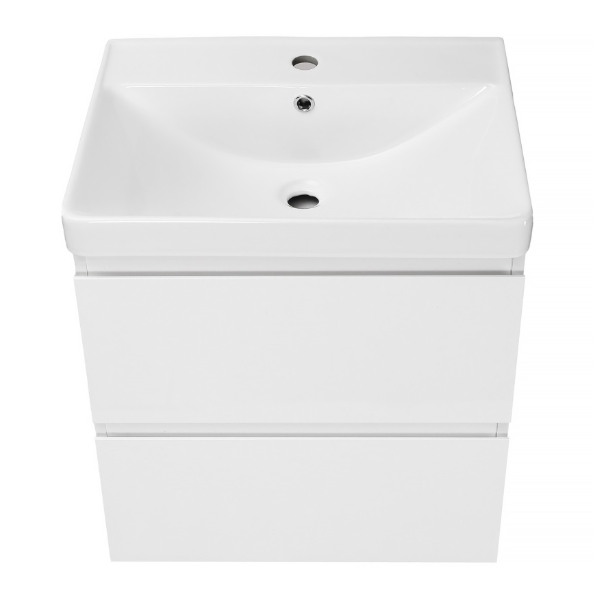 Комплект AQUA NERO Сандра 60-2 подвесная тумба с раковиной АСТИ-60, покрытие эмаль, белый глянцевый фото 4