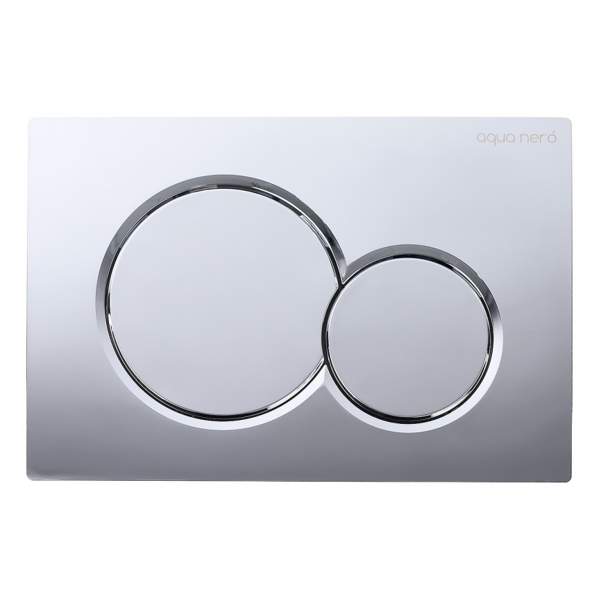 Клавиша смыва AQUA NERO 240х7х160 механическая, круглые кнопки, двойной смыв, пластик, хром глянцевы фото 1