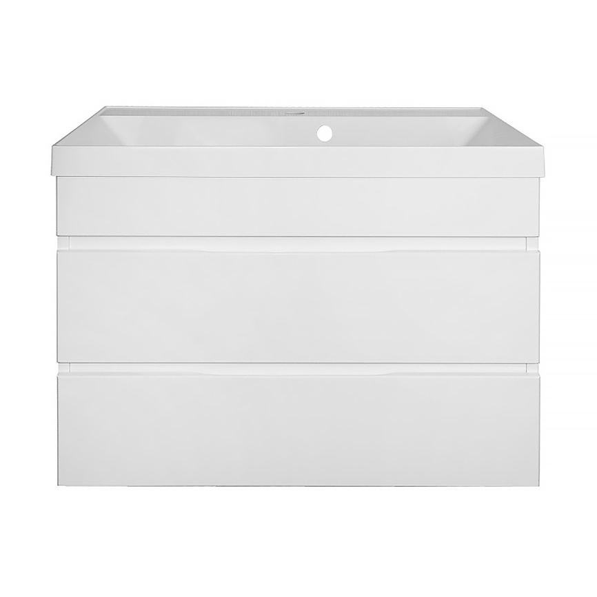 Комплект AQUA NERO Эстелла 80/2 подвесная тумба с раковиной Астория-80, покрытие эмаль, белый глянце фото 3